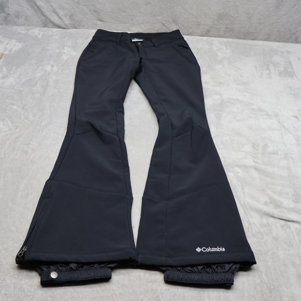 Columbia Snow Pants Women 2 Black Omni-Wind Block Flare Performance Winter 28x32